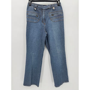 Vintage 80s Flat Back Jeans by The Blues Herringbone Denim Straight Leg Hi Rise